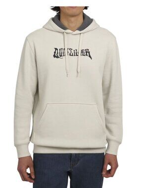 Quiksilver Off-White Pullover Hoodie with Black Logo